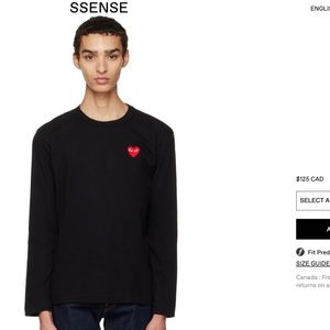 Comme des Garçons Play Mens Long Sleeve Shirt